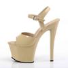Pleaser - SKY309 Sandale à bride à la cheville, Pole dance chaussures - Chaussures de pole dance - Crème Product image